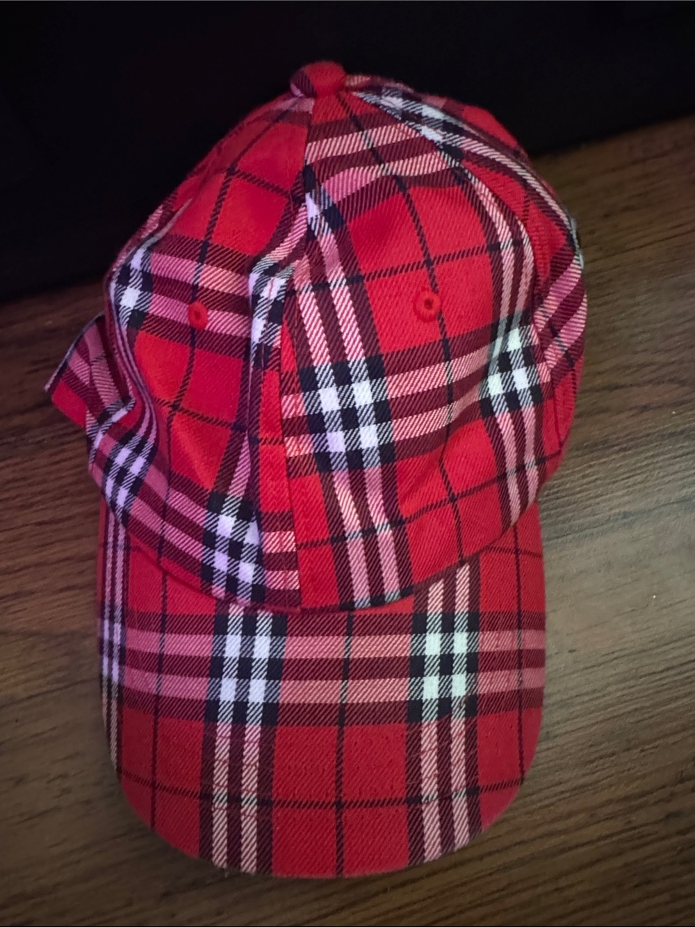Red Plaid Baseball Cap - Classic Pattern 44.T27